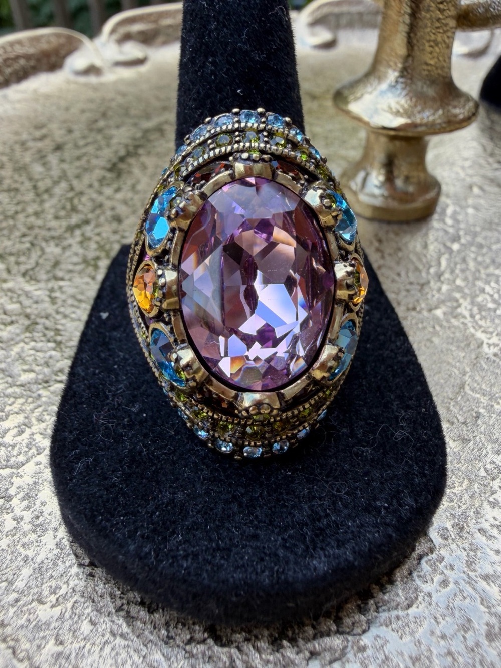 Heidi Daus "Shirli Stunning" Crystal Statement Cocktail Ring. *Size 9.5